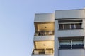 Horizontal close-up corner shot of urban concrete building in city at Turkey Royalty Free Stock Photo