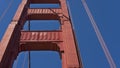Art Deco details of south tower of the iconic Golden Gate Bridge, seen from the walkway, San Francisco, California, USA Royalty Free Stock Photo