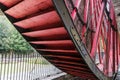 Horizontal close-up of the Great Laxey Wheel on the Isle of Man Royalty Free Stock Photo