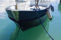 Horizontal Closeup Boat in Cetraro, Calabria, Italy, Amalfi Coast Italy Europe. Harbor With Boats, Yachts, Clear Transparent Water