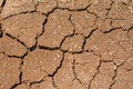 Closeup of brown rocky dry cracked mud Royalty Free Stock Photo