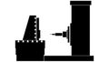 Horizontal CNC machine icon movement and drilling