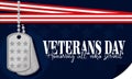 Horizontal colored veteran day poster with medal Vector