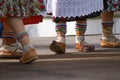 Horizontal colour image of female polish dancers in traditional