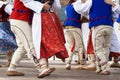 Horizontal colour image of female polish dancers in traditional Royalty Free Stock Photo