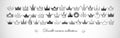 Horizontal composition with collection of black doodle crowns on white background. Vector sketch illustration Royalty Free Stock Photo