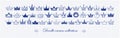 Horizontal composition with collection of blue pen doodle crowns on lined paper background. Vector sketch illustration Royalty Free Stock Photo