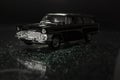 Black vintage station wagon car toy model