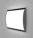 Horizontal Convex LED light box Single Sided Poster display or Sign Holder Curved Frame for Theater Bills or Ads. 3d render illu