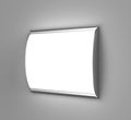 Horizontal Convex LED light box Single Sided Poster display or Sign Holder Curved Frame for Theater Bills or Ads. 3d render illu