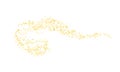 Horizontal curl sprinkled with crumbs golden texture. Background Gold dust on a white background. Sand particles grain or sand.