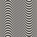 Horizontal curved wavy lines. Vector seamless stripes pattern.