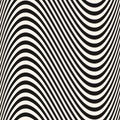 Horizontal curved wavy lines. Vector seamless stripes pattern.