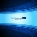 Horizontal cyberspace blue display screen and glow cells scientific innovation background vector