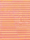 Horizontal dark orange-purple stripes on the uneven background of concentric circles