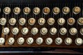 Horizontal detail of historic typewriter keyboard Royalty Free Stock Photo