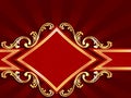 Horizontal diamond-shaped red banner with gold fil Royalty Free Stock Photo