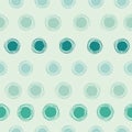 Horizontal doodle round abstract seamless pattern. Green hand drawn shapes. Vector organic background. Royalty Free Stock Photo