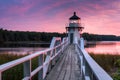 Horizontal Doubling Point Lighthouse Walkway Sunset Royalty Free Stock Photo