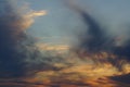 Horizontal dramatic evening cloudscape