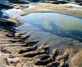 Horizontal dramatic sand full gallop landscape Royalty Free Stock Photo