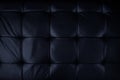 Horizontal elegant black leather texture with buttons for pattern and background.Genuine leather upholstery background for a Royalty Free Stock Photo