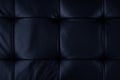 Horizontal elegant black leather texture with buttons for pattern and background.Genuine leather upholstery background for a Royalty Free Stock Photo