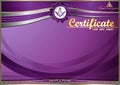 Horizontal elegant Masonic certificate with abstract waves. In lilac tones. Royalty Free Stock Photo