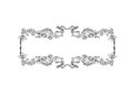 Horizontal empty engraved label frame with flowers and swirls in baroque or Victorian vintage retro style Royalty Free Stock Photo