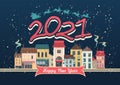 2021 horizontal english city calendar cozy city