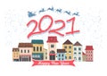 2021 horizontal english city calendar cozy city