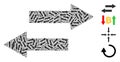 Horizontal Exchange Arrows Icon Recursive Mosaic