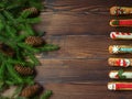 Horizontal festive background. The concept of Christmas and New