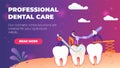 Horizontal Flat Banner Professional Dental Care.