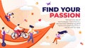 Horizontal Flat Banner Written Find Your Passion.