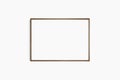 Horizontal frame mockup 7:5, 70x50, A4, A3, A2, A1 landscape. Single dark brown walnut wood frame mockup. Clean, modern,