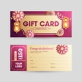 Horizontal Gift Card or banner design in front and back view. Royalty Free Stock Photo