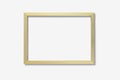 Horizontal Gold Frame Isolated on White Background with Clipping Path Royalty Free Stock Photo