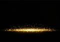 Horizontal Golden Glow Base with Soft Particle Spread Royalty Free Stock Photo
