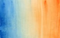 Horizontal gradient blue and orange watercolor