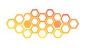 Horizontal Gradient Honeycomb Pattern, Orange-Pink Hues, vector design Generative AI Royalty Free Stock Photo