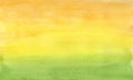 Horizontal gradient orange to green watercolor art