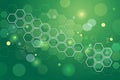 Horizontal green abstract trellised or cellular background for modern design - Green abstract background with molecular structure