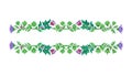 Horizontal Green Floral Vine Divider, vector design Generative AI Royalty Free Stock Photo