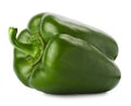 Horizontal green pepper isolated on a white