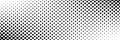 horizontal halftone of black circle design for pattern and background