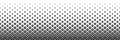 horizontal halftone of black flowers design for pattern and background