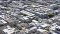 Vistas over the toy-like rooftops, homes and streets, aerial view of elegant neighborhood from Coit Tower, San Francisco Royalty Free Stock Photo