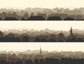 Horizontal illustration of big European city.