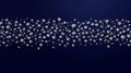 Banner with silver bubbles on a dark blue background Royalty Free Stock Photo